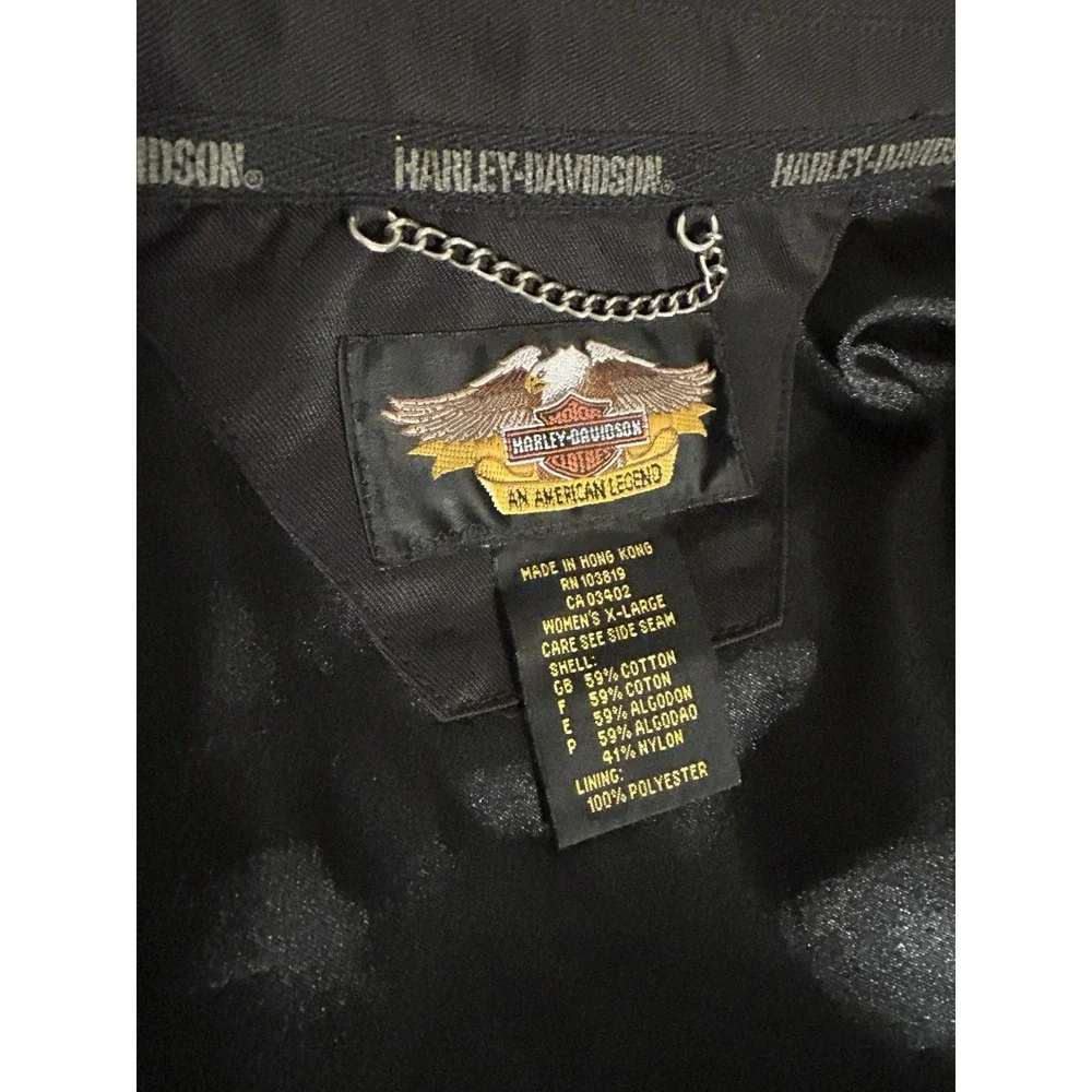 Harley Davidson 6 Snap‎ Button Riding Jacket Women's Size XLarge Black